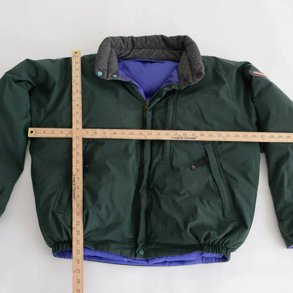 VTG 90S Nautica Elevation 8000 Reversible Blue Green Puffer Zip Up Winter Jacket - Picture 5 of 16